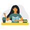 woman-writes-in-a-notebook-or-diary-writing-studying-and-reading-concept-vector